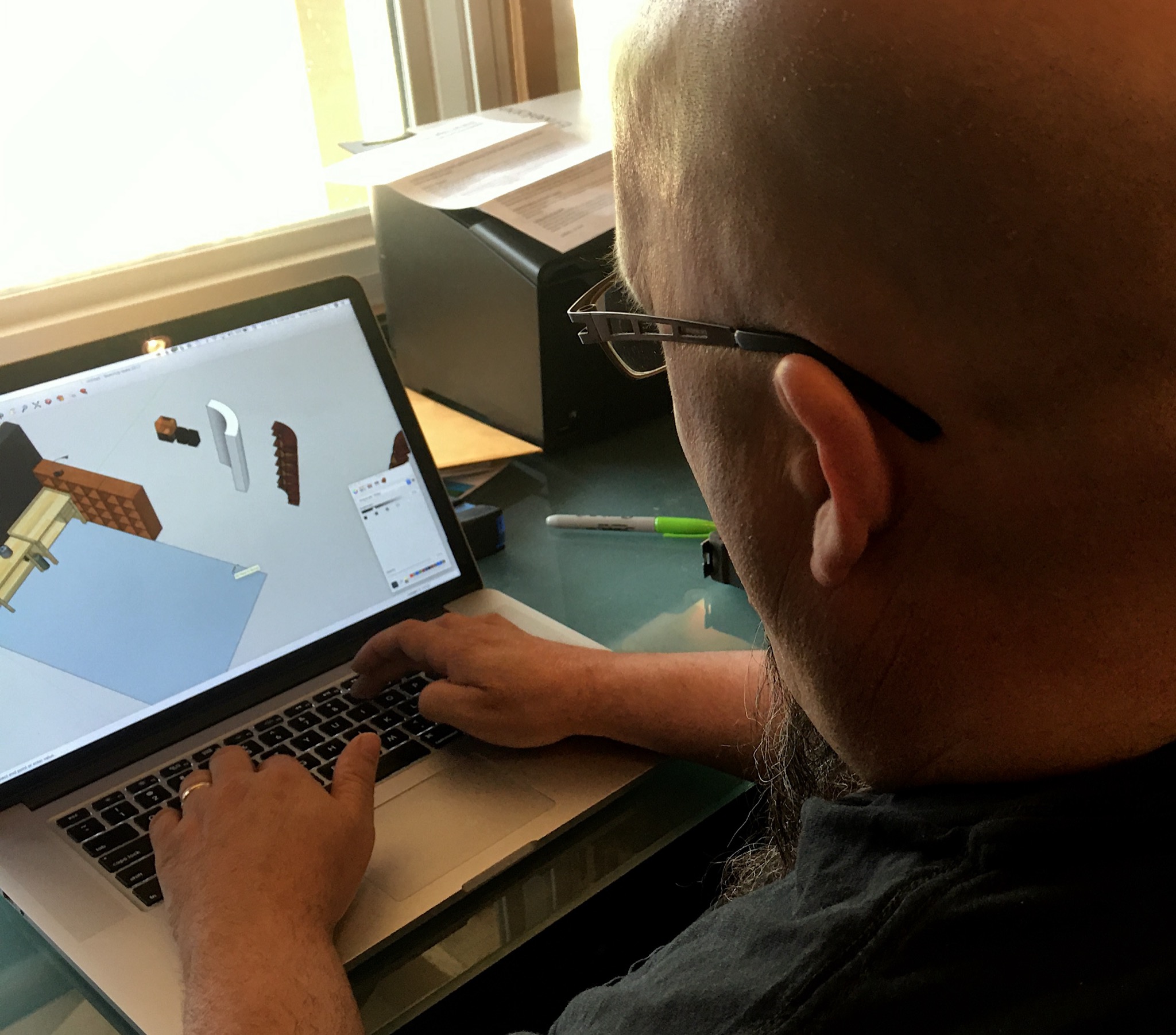 Architectural software on a screen.